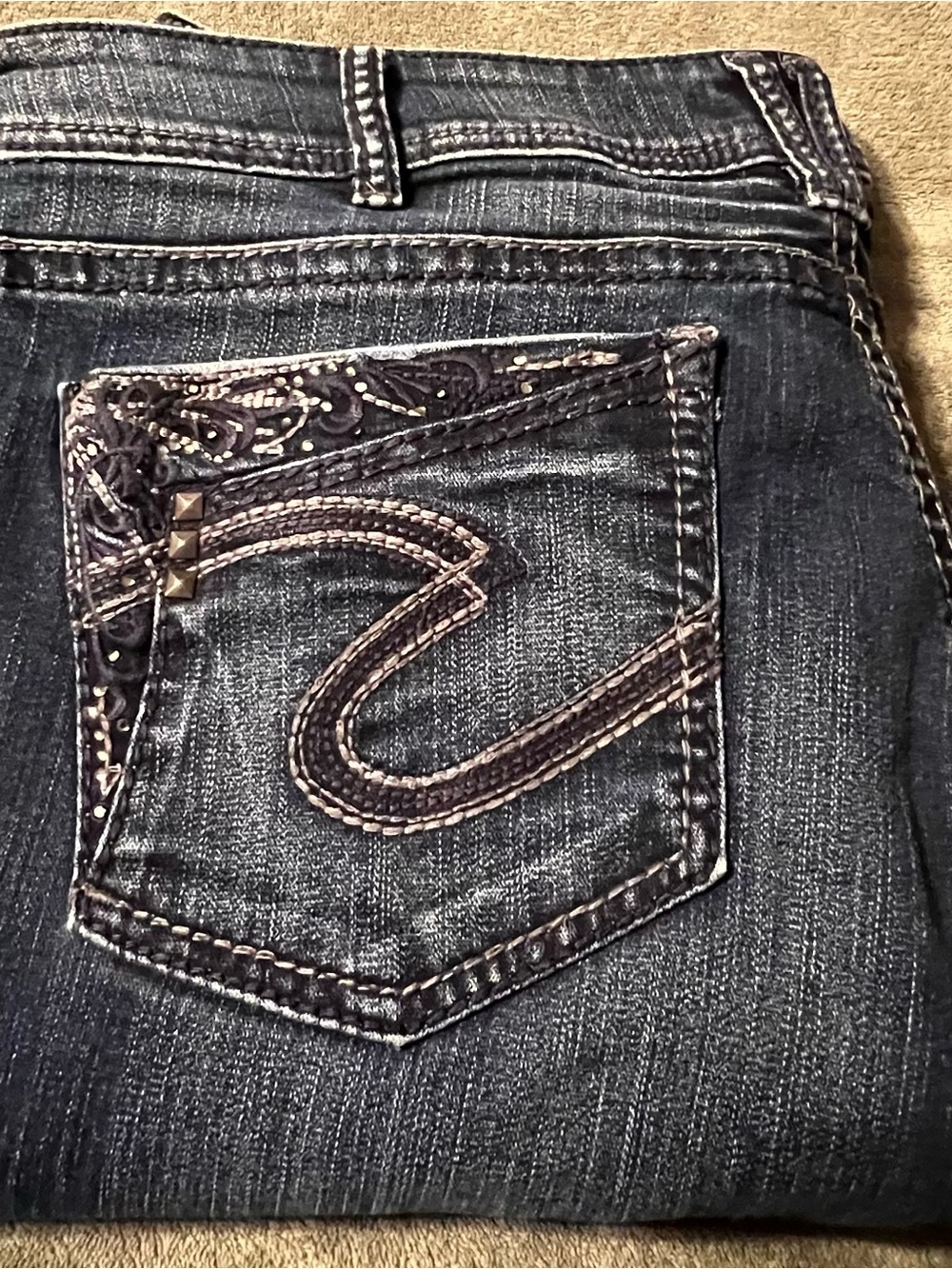 Silver Jeans Dark Wash Bootcut with Embroidered Pocket